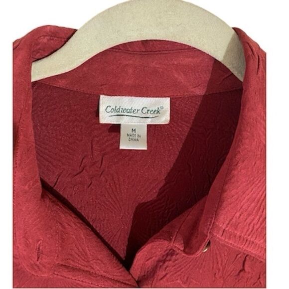 Brick Red Coldwater Creek Medium Sueded Blouse - Picture 6 of 11